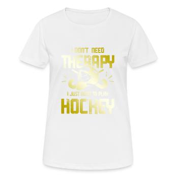 feldhockey therapy - Frauen T-Shirt atmungsaktiv - Weiß - Vorne - AI Model Female 172 dark (172cm)