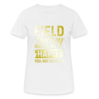 feldhockey sport - Frauen T-Shirt atmungsaktiv - Weiß - Vorne - AI Model Female 172 dark (172cm)
