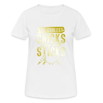 Feldhockey chicks - Frauen T-Shirt atmungsaktiv - Weiß - Vorne - AI Model Female 172 dark (172cm)