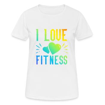 I love fitness - Women's Breathable T-Shirt - white - Front - AI Model Female 172 dark (172cm)