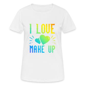 Ich liebe Make up - Frauen T-Shirt atmungsaktiv - Weiß - Vorne - AI Model Female 172 dark (172cm)