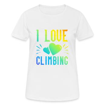 Ich liebe Klettern - Frauen T-Shirt atmungsaktiv - Weiß - Vorne - AI Model Female 172 dark (172cm)
