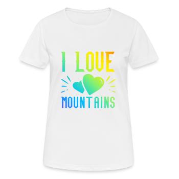 Ich liebe Berge - Frauen T-Shirt atmungsaktiv - Weiß - Vorne - AI Model Female 172 dark (172cm)