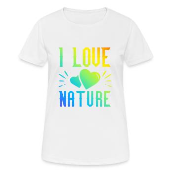 Ich liebe Natur - Frauen T-Shirt atmungsaktiv - Weiß - Vorne - AI Model Female 172 dark (172cm)