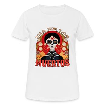 Jour des morts - T-shirt respirant Femme - blanc - Devant - AI Model Female 172 dark (172cm)