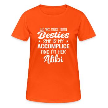 We are more than besties Funny Sarcastic Women - Women's Breathable T-Shirt - neon orange - Front - AI Model Female 172 dark (172cm)