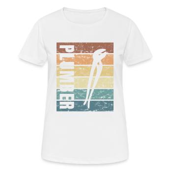 Installateur Klempner Klo Abwasser Rohrzange - Frauen T-Shirt atmungsaktiv - Weiß - Vorne - AI Model Female 172 dark (172cm)