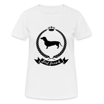 Meilleur ami - chien, teckel - T-shirt respirant Femme - blanc - Devant - AI Model Female 172 dark (172cm)