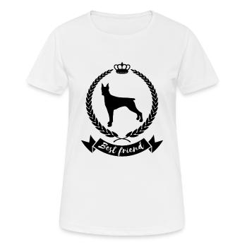 Meilleur ami - chien, Doberman - T-shirt respirant Femme - blanc - Devant - AI Model Female 172 dark (172cm)
