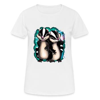 SKUNKS LUSTIG - Frauen T-Shirt atmungsaktiv - Weiß - Vorne - AI Model Female 172 dark (172cm)