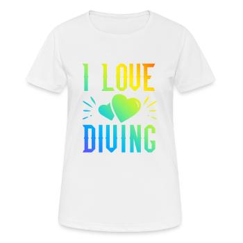 I love diving - Women's Breathable T-Shirt - white - Front - AI Model Female 172 dark (172cm)