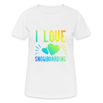 I love snowboarding - Women's Breathable T-Shirt - white - Front - AI Model Female 172 dark (172cm)