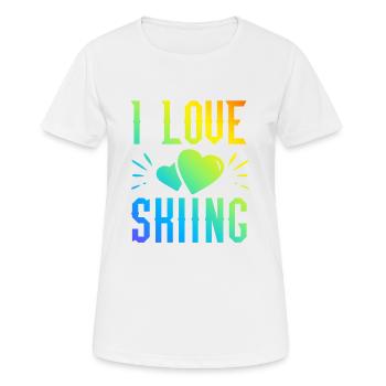I love skiing - Women's Breathable T-Shirt - white - Front - AI Model Female 172 dark (172cm)