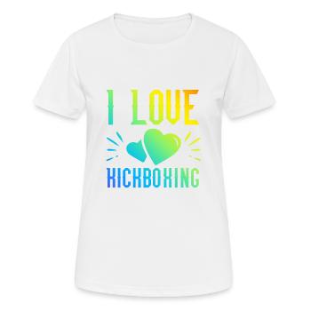 I love kick boxing - Women's Breathable T-Shirt - white - Front - AI Model Female 172 dark (172cm)