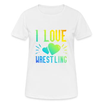 Ich liebe Wrestling - Frauen T-Shirt atmungsaktiv - Weiß - Vorne - AI Model Female 172 dark (172cm)