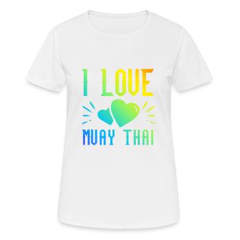 J’adore le Muay Thai - T-shirt respirant Femme - blanc - Devant - AI Model Female 172 dark (172cm)