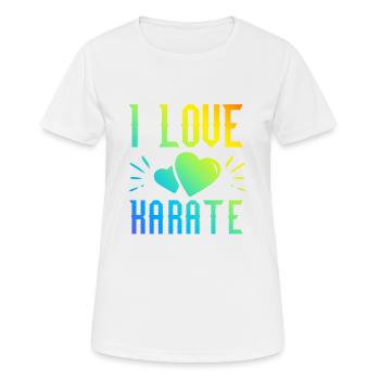 Ich liebe Karate - Frauen T-Shirt atmungsaktiv - Weiß - Vorne - AI Model Female 172 dark (172cm)