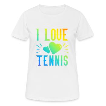 Ich liebe Tennis - Frauen T-Shirt atmungsaktiv - Weiß - Vorne - AI Model Female 172 dark (172cm)
