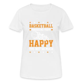 Basketball Happy - Women's Breathable T-Shirt - white - Front - AI Model Female 172 dark (172cm)