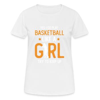 basketball mädchen - Frauen T-Shirt atmungsaktiv - Weiß - Vorne - AI Model Female 172 dark (172cm)