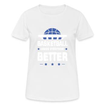 Basketball Sport - Women's Breathable T-Shirt - white - Front - AI Model Female 172 dark (172cm)