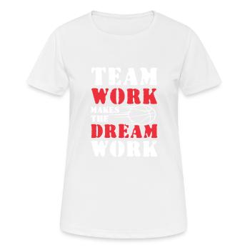 Team Work Basketball - Women's Breathable T-Shirt - white - Front - AI Model Female 172 dark (172cm)