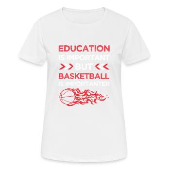 Éducation Basketball - T-shirt respirant Femme - blanc - Devant - AI Model Female 172 dark (172cm)