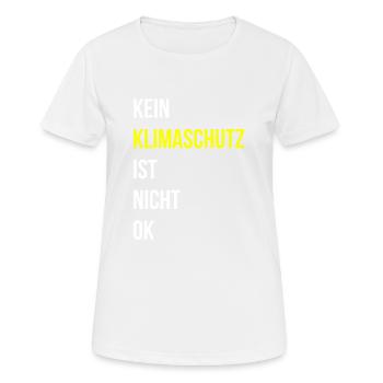 Klima Klimaschutz Spruch - Frauen T-Shirt atmungsaktiv - Weiß - Vorne - AI Model Female 172 dark (172cm)