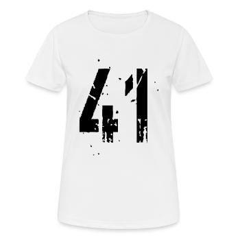 41 Nombre 41 - T-shirt respirant Femme - blanc - Devant - AI Model Female 172 dark (172cm)