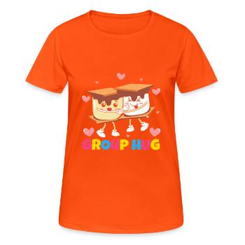 Câlin de groupe - T-shirt respirant Femme - orange néon - Devant - AI Model Female 172 dark (172cm)