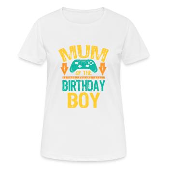Mum Of the Birthday Boy Gaming Family Idea - Frauen T-Shirt atmungsaktiv - Weiß - Vorne - AI Model Female 172 dark (172cm)