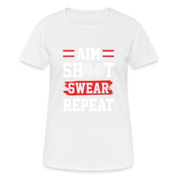 fléchette shoot jurer répéter - T-shirt respirant Femme - blanc - Devant - AI Model Female 172 dark (172cm)