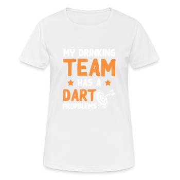 dart team - Frauen T-Shirt atmungsaktiv - Weiß - Vorne - AI Model Female 172 dark (172cm)