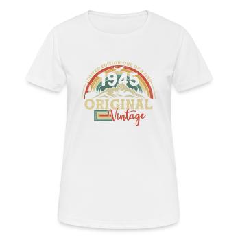 Millésime original 1945 Record 78/79 ans - T-shirt respirant Femme - blanc - Devant - AI Model Female 172 dark (172cm)