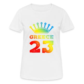 Greece 23 Trikot 2023 - Frauen T-Shirt atmungsaktiv - Weiß - Vorne - AI Model Female 172 dark (172cm)
