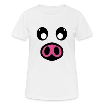 Déguisement de cochon - T-shirt respirant Femme - blanc - Devant - AI Model Female 172 dark (172cm)