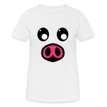Déguisement de cochon - T-shirt respirant Femme - blanc - Devant - AI Model Female 172 dark (172cm)