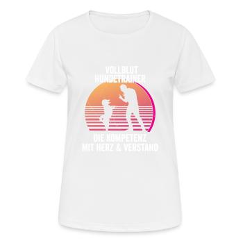 Vollblut Hundetrainer Hundeschule Hundetraining - Frauen T-Shirt atmungsaktiv - Weiß - Vorne - AI Model Female 172 dark (172cm)