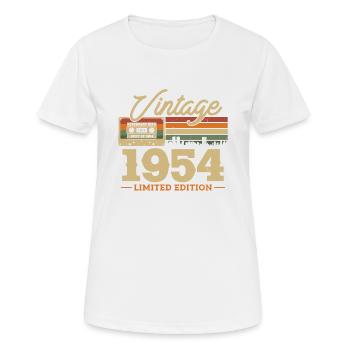 1954 - 69/70 Geburtstag - Frauen T-Shirt atmungsaktiv - Weiß - Vorne - AI Model Female 172 dark (172cm)
