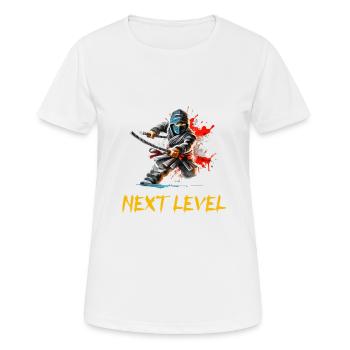 Ninja Niveau suivant - T-shirt respirant Femme - blanc - Devant - AI Model Female 172 dark (172cm)