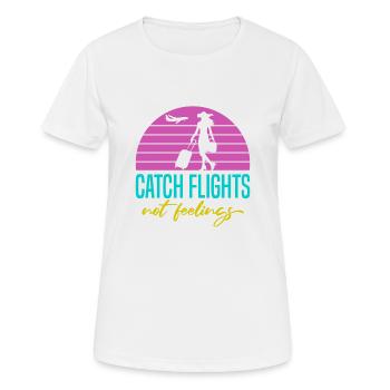 Prendre des vols, pas des sentiments - T-shirt respirant Femme - blanc - Devant - AI Model Female 172 dark (172cm)