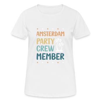 Amsterdam Party Crew - T-shirt respirant Femme - blanc - Devant - AI Model Female 172 dark (172cm)
