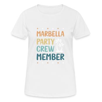 Marbella Party Crew - T-shirt respirant Femme - blanc - Devant - AI Model Female 172 dark (172cm)