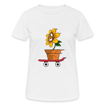 Sunflower balades en skateboard - T-shirt respirant Femme - blanc - Devant - AI Model Female 172 dark (172cm)