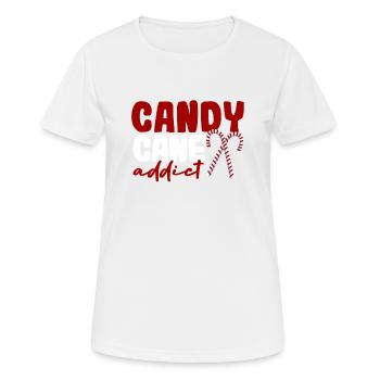 Zuckerstangensüchtiger Lustiger Weihnachtsliebe - Frauen T-Shirt atmungsaktiv - Weiß - Vorne - AI Model Female 172 dark (172cm)