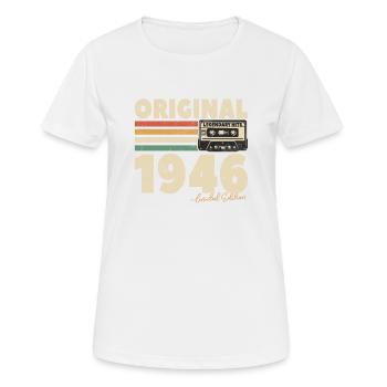 Vintage 1946 Geburtstagsgeschenk - Frauen T-Shirt atmungsaktiv - Weiß - Vorne - AI Model Female 172 dark (172cm)