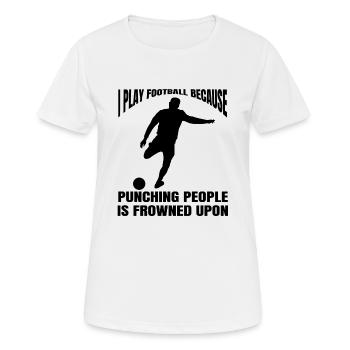 Fußballspieler Fußballdesign Fußballmannschaft - Frauen T-Shirt atmungsaktiv - Weiß - Vorne - AI Model Female 172 dark (172cm)