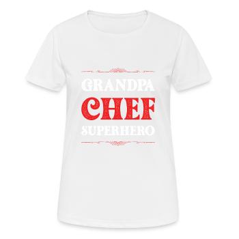 Grand-père chef super-héros - T-shirt respirant Femme - blanc - Devant - AI Model Female 172 dark (172cm)