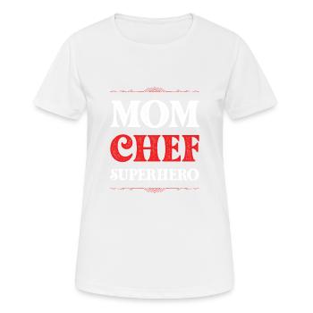 Maman Chef Super-héros Maman - T-shirt respirant Femme - blanc - Devant - AI Model Female 172 dark (172cm)