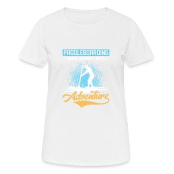 Paddleboard où la sérénité se lève pagayer - T-shirt respirant Femme - blanc - Devant - AI Model Female 172 dark (172cm)